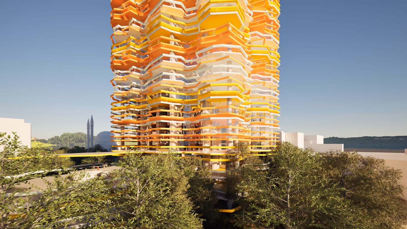 Pamje e jashtme e Rozafa Tower ne kontekstin urban te Shkodres